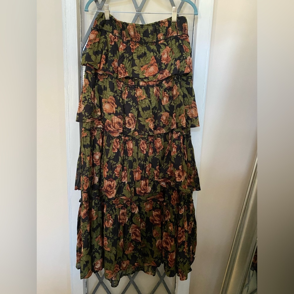 Free People tiered floral skirt
